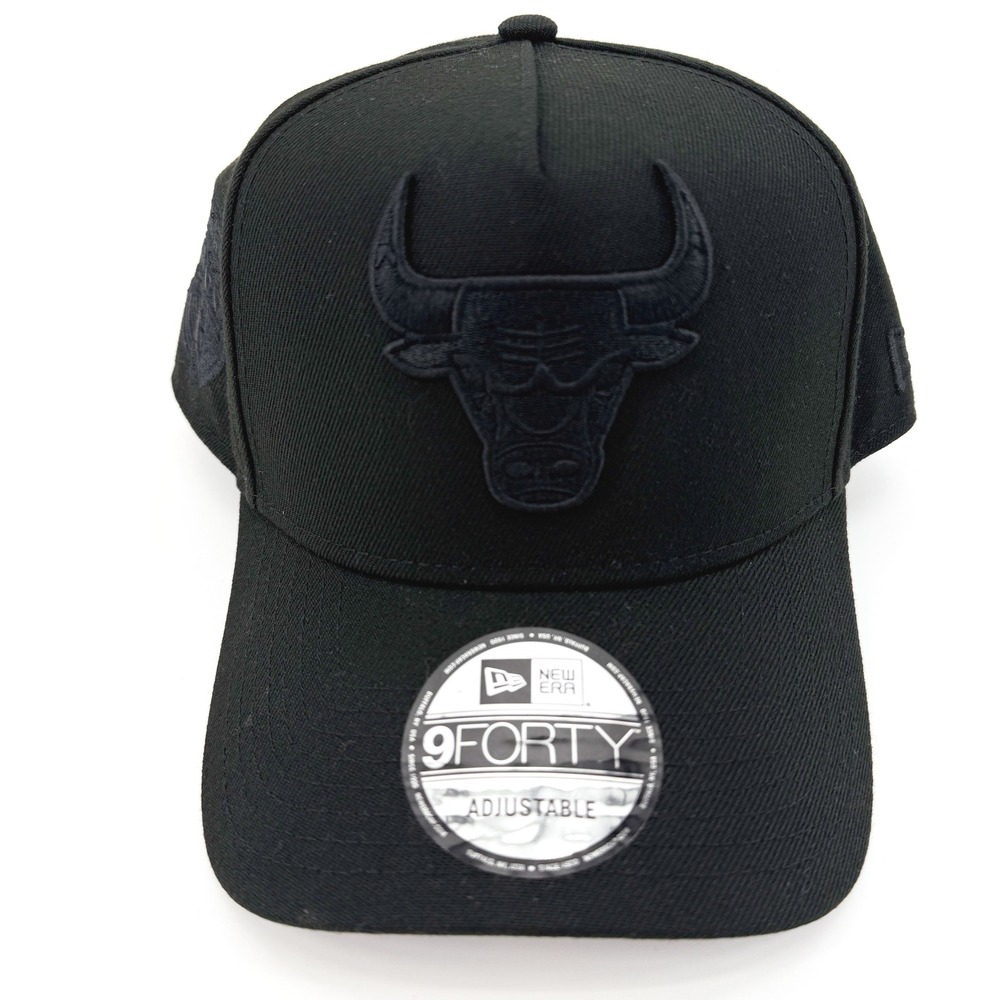 Chicago Bulls Hat New Era Cap 9FORTY Black NBA Adjustable Snapback OSFA NEW - Picture 10 of 10